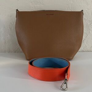 Find Kapoor Bucket Bag in Brown/Grey with Orange / Blue Strap